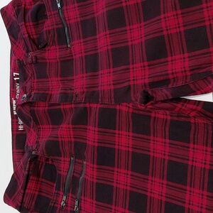 HOT TOPIC Women's Red &  Black Plaid Hi-Rise Super  Skinny Denim Size 17
